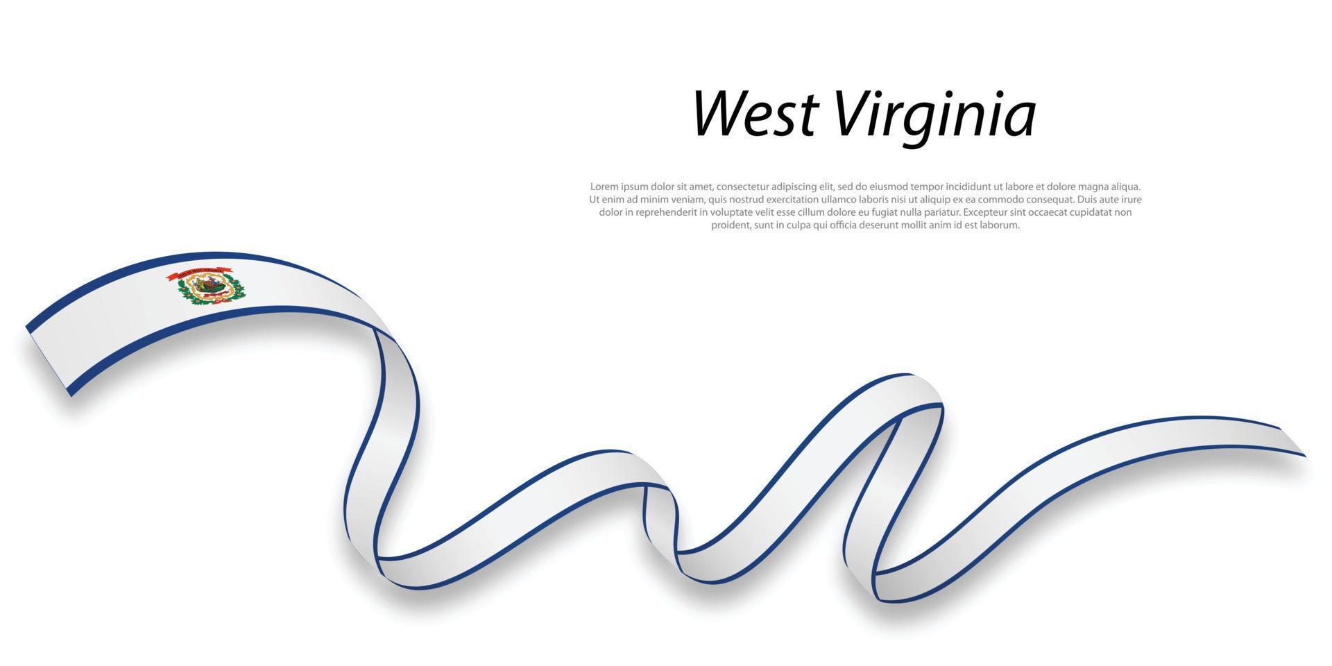 ondulación cinta o raya con bandera de Oeste Virginia vector