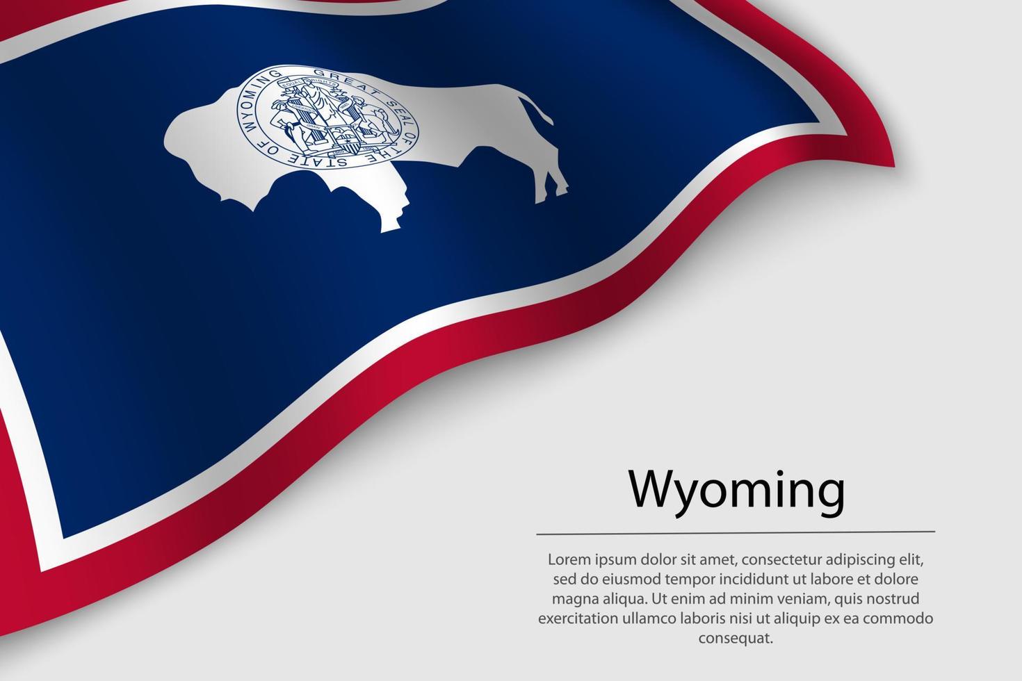Wave flag of Wyoming is a state of United States. vector