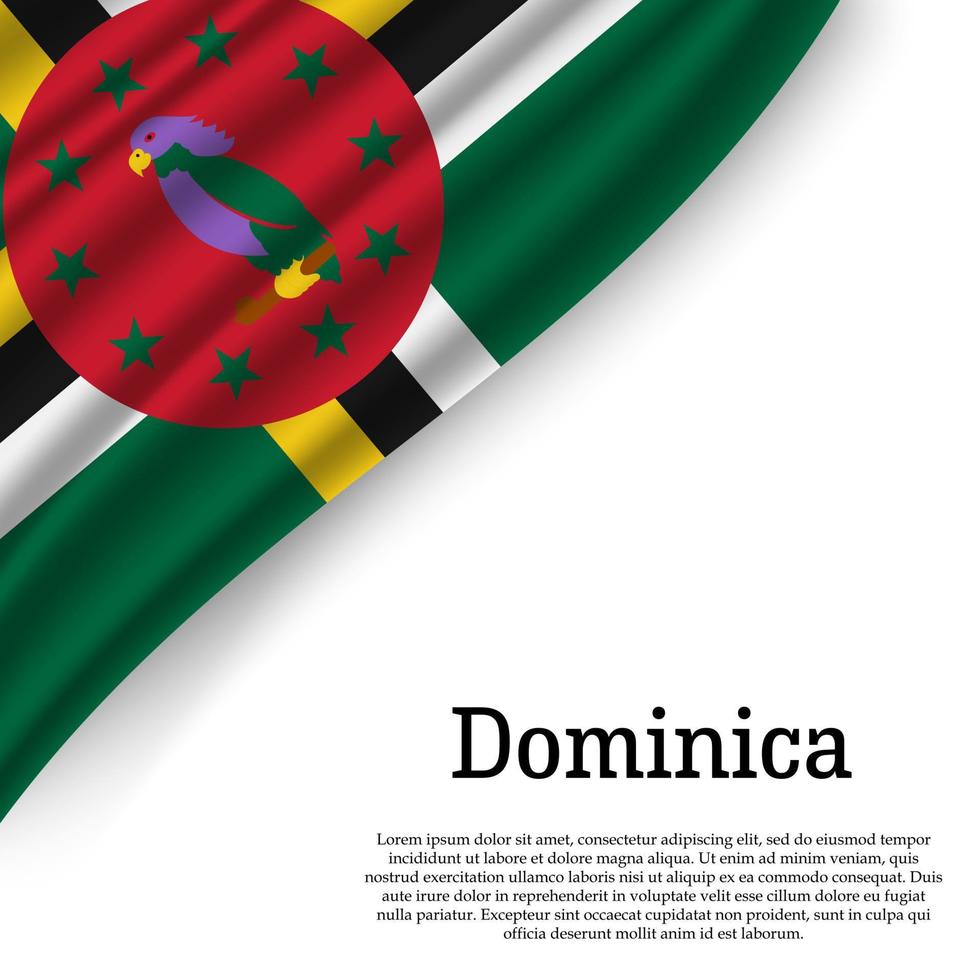 waving flag of Dominica vector