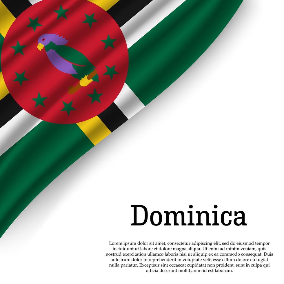 ondulación bandera de dominica vector