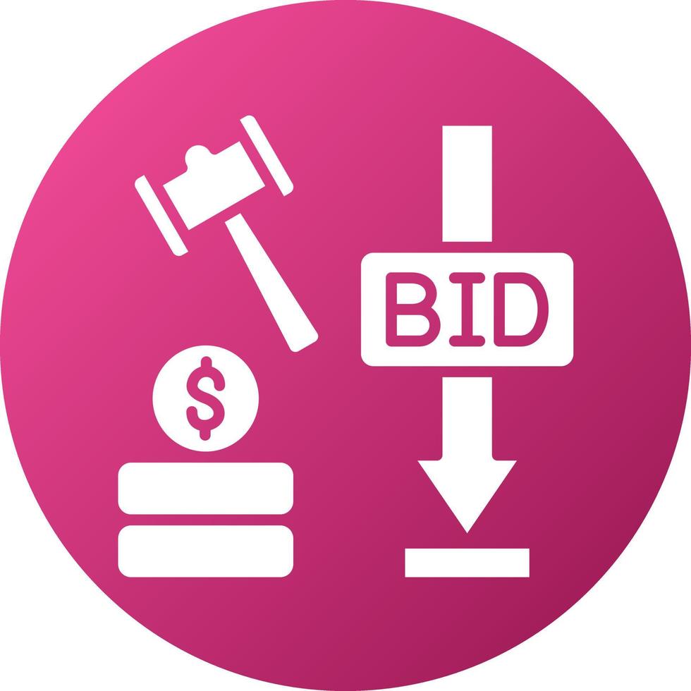 Minimum Bid Auction Icon Style vector