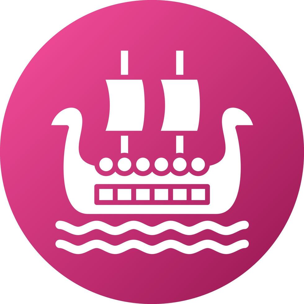 Viking Ship Icon Style vector