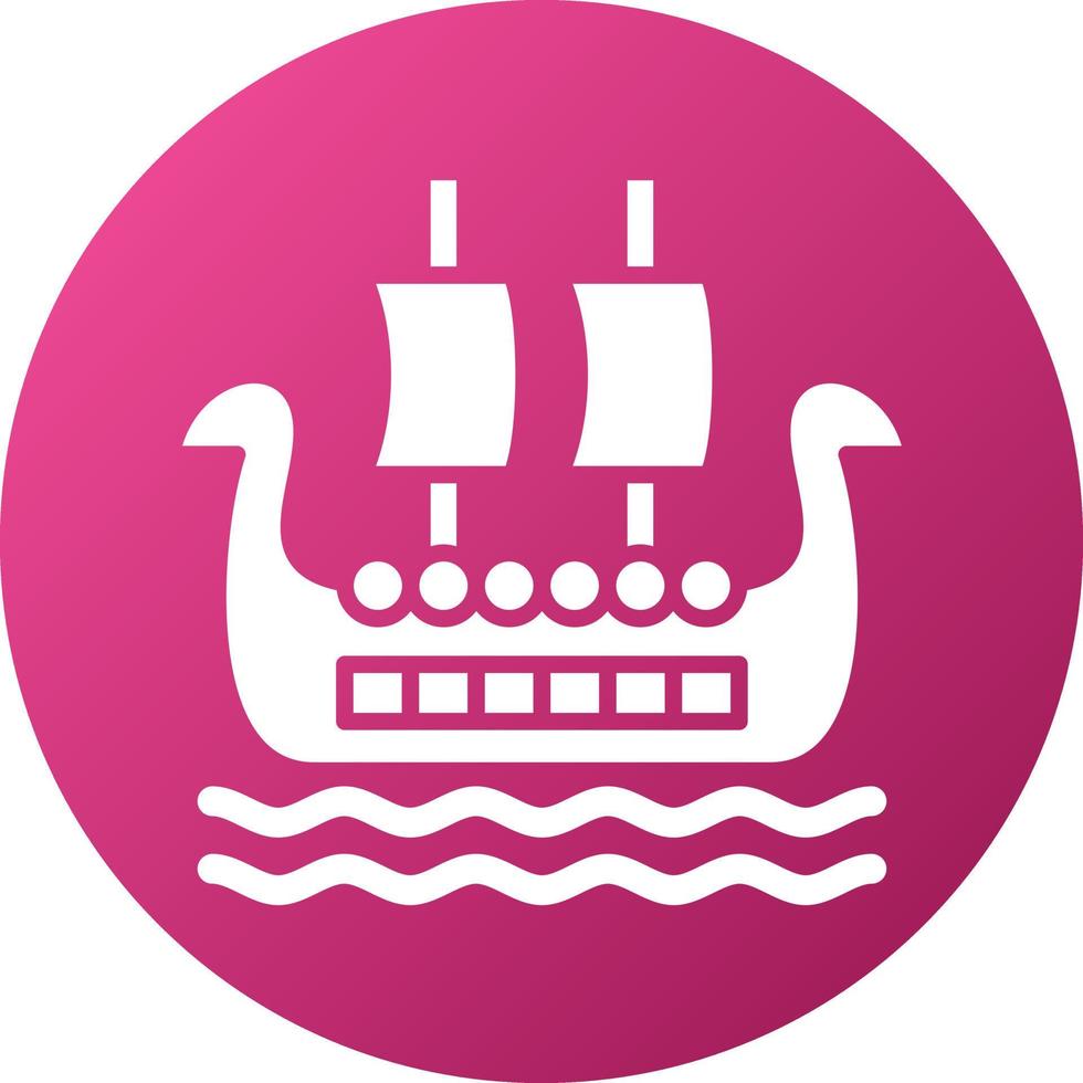 Viking Ship Icon Style vector