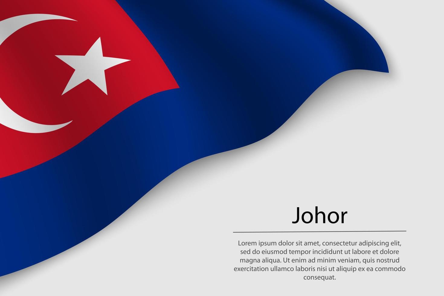 Wave flag of Johor is a region of Malaysia vector