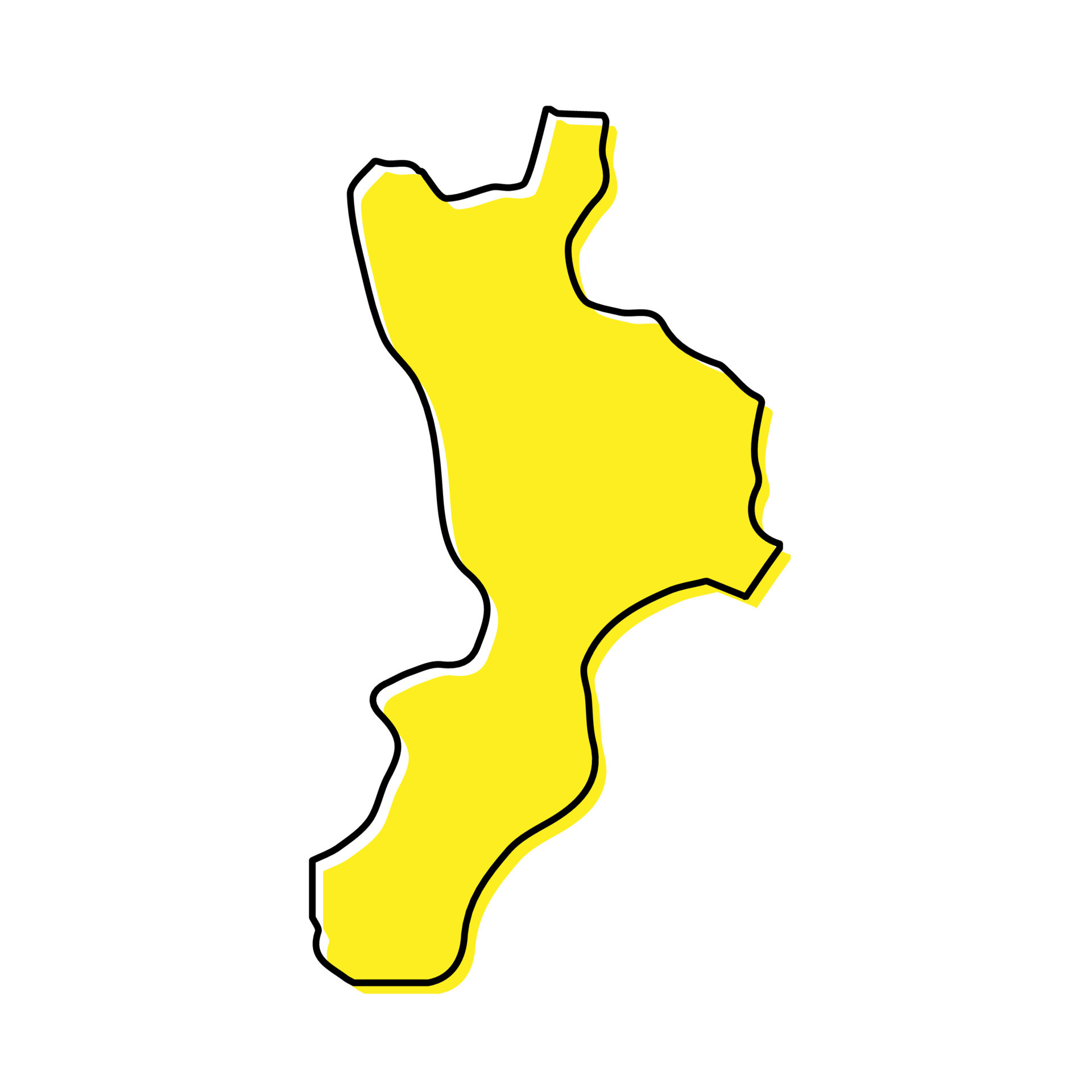 Simple outline map of Calabria is a region of Italy 21805305 Vector Art