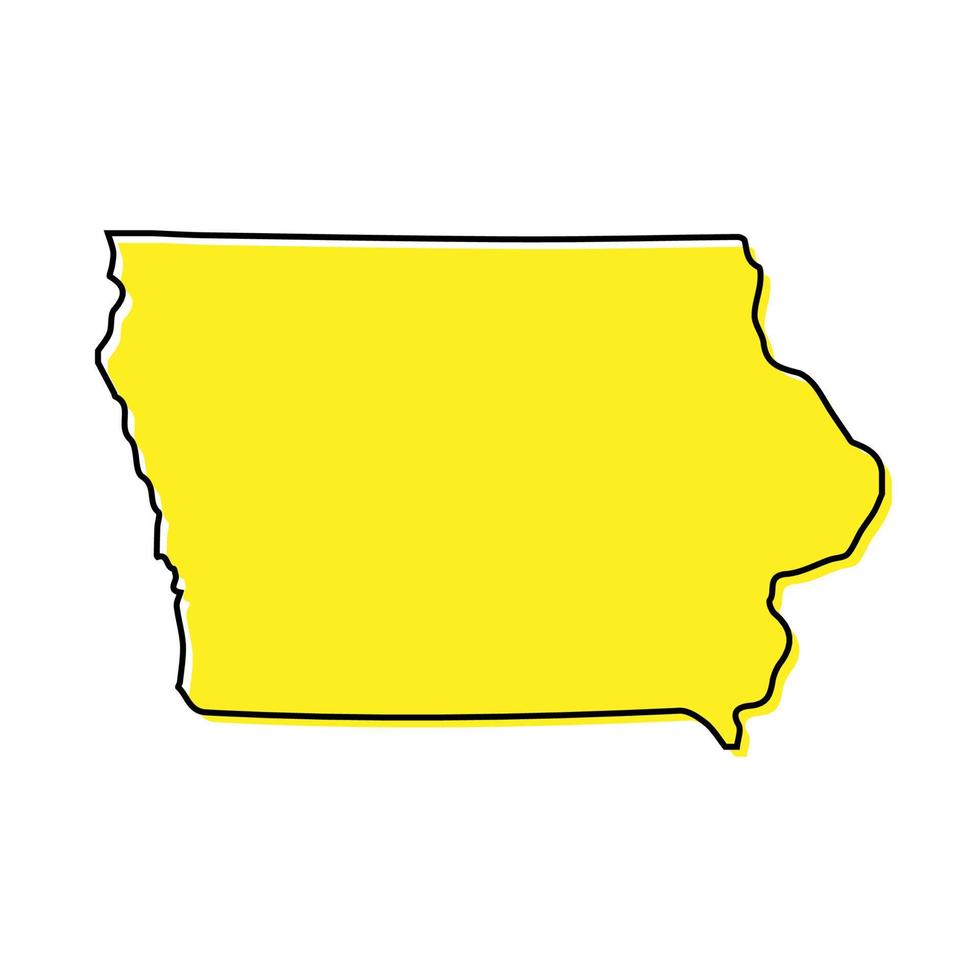 Simple outline map of Iowa is a state of United States. Stylized vector