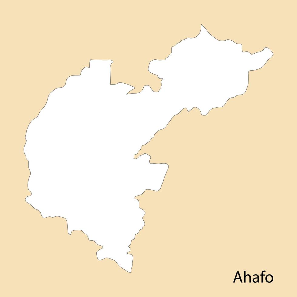 alto calidad mapa de ahafo es un región de Ghana vector