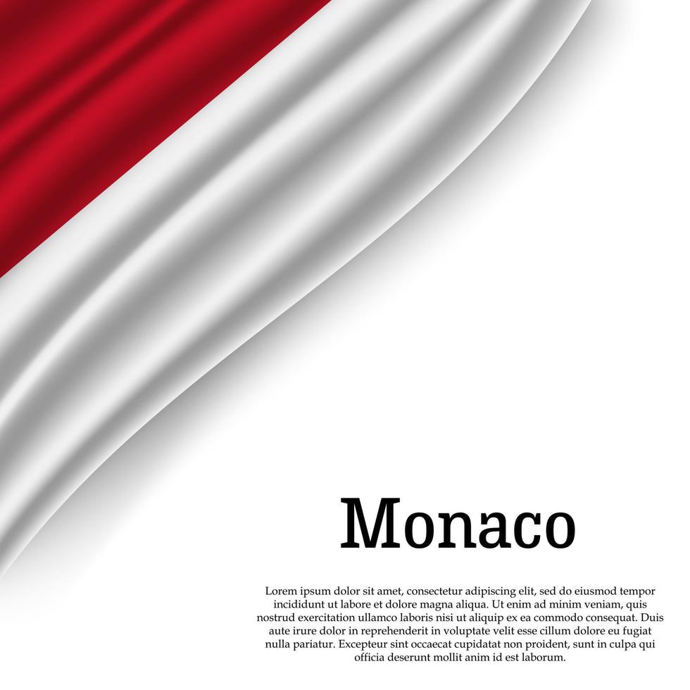 ondulación bandera de Mónaco vector
