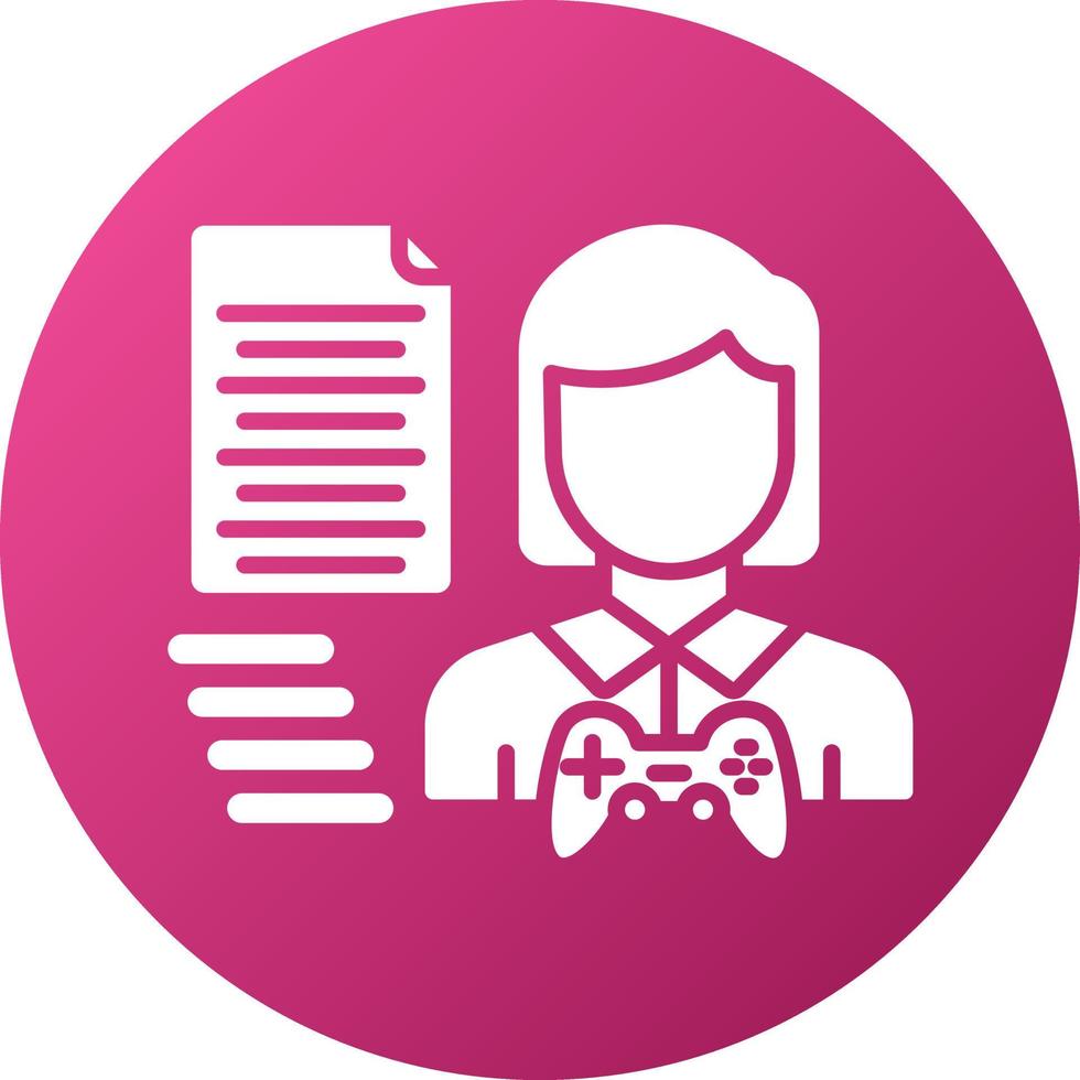 ame Script Writer Femal Icon Style vector