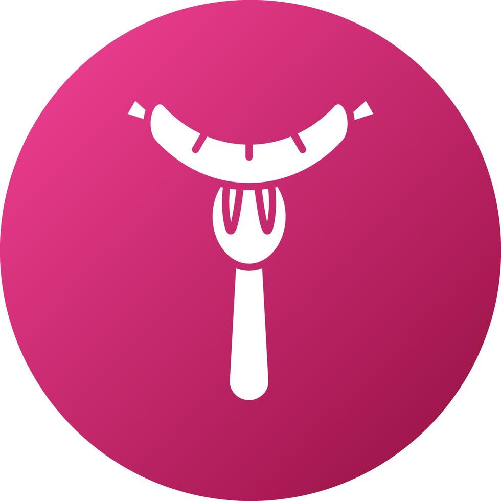 Sausage on Fork Icon Style vector