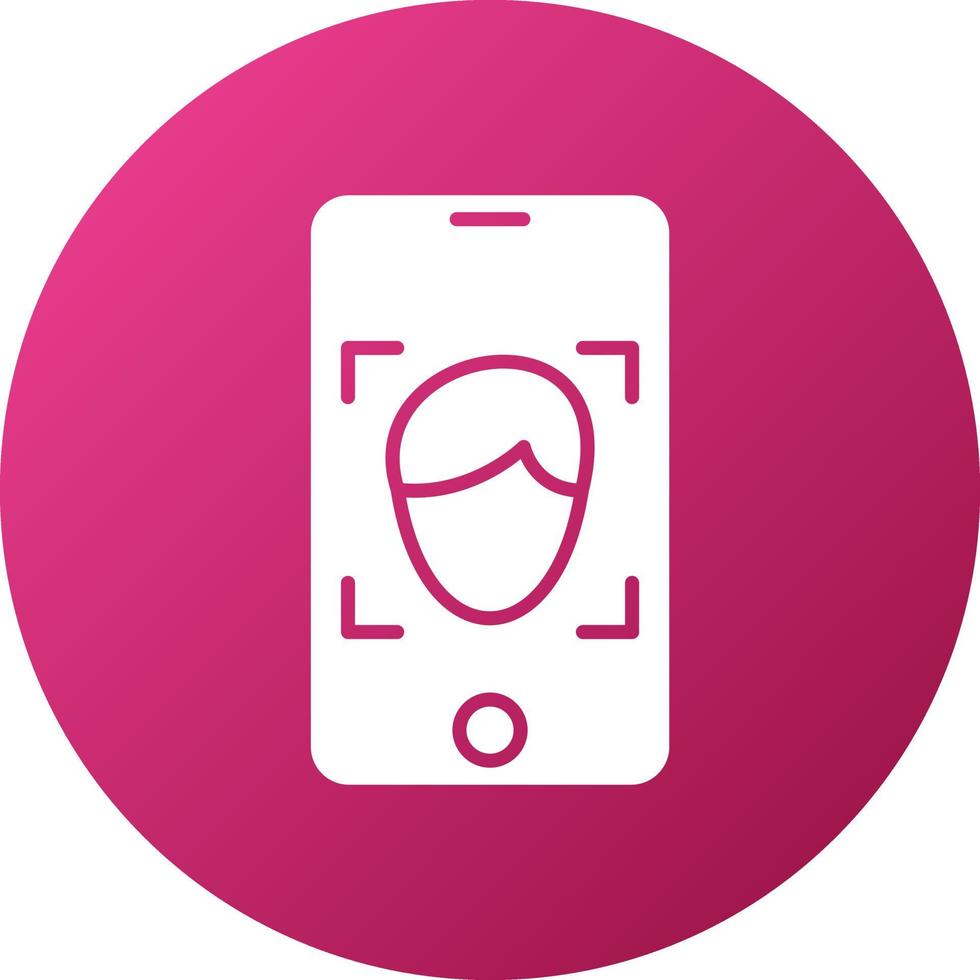 Mobile Face Detection Icon Style vector