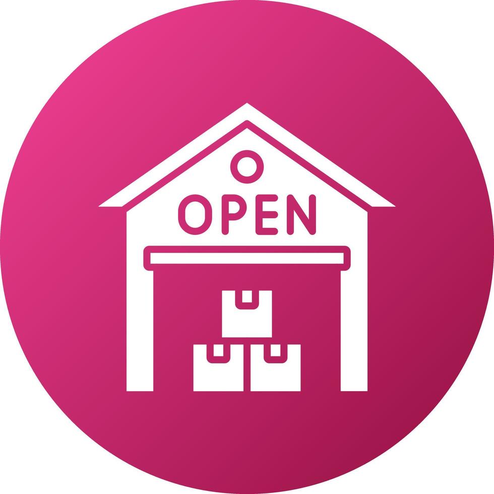 Warehouse Opened Icon Style vector