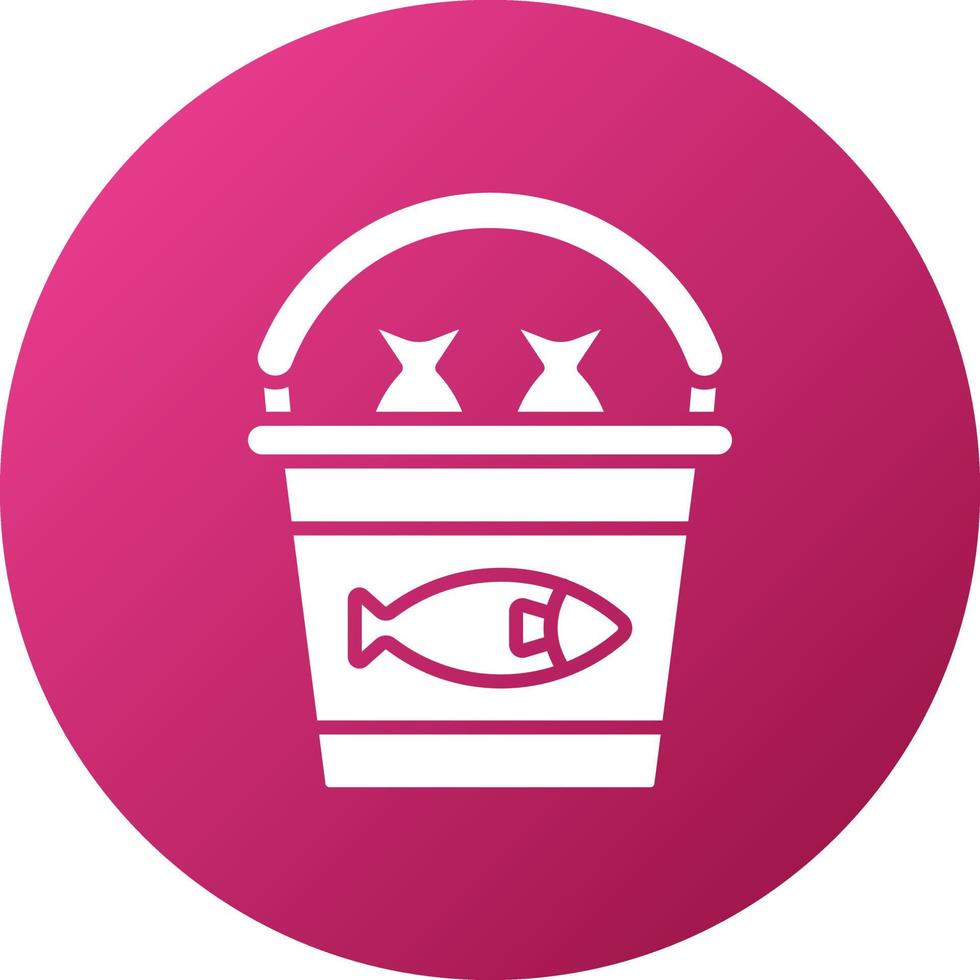 Fish Bucket Icon Style vector