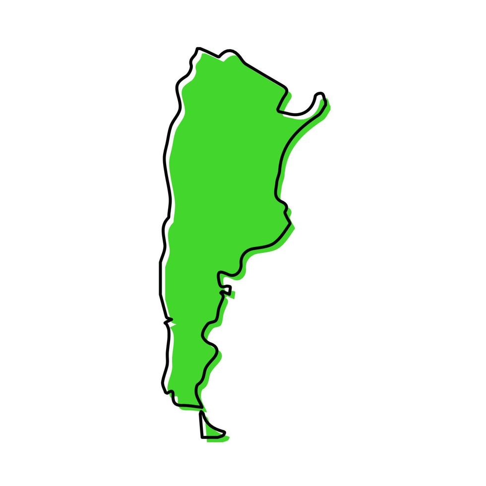 Simple outline map of Argentina. Stylized line design vector