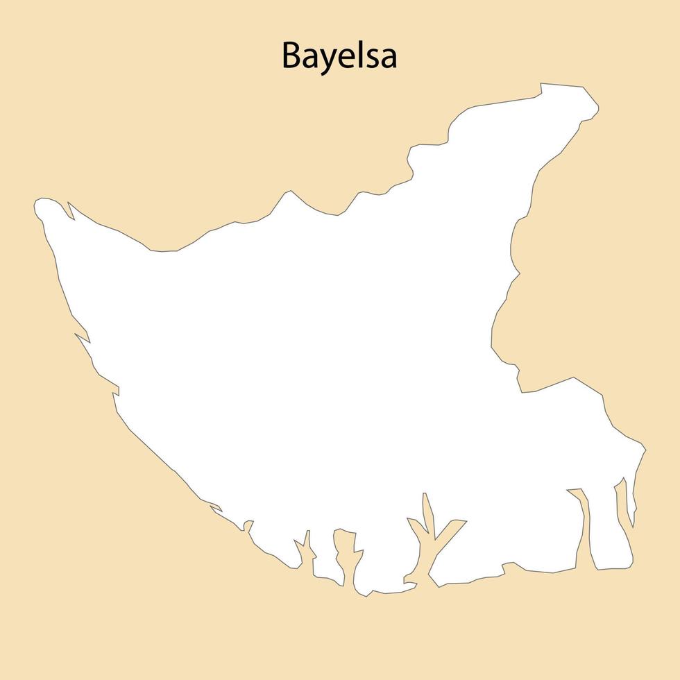 alto calidad mapa de bayelsa es un región de Nigeria vector