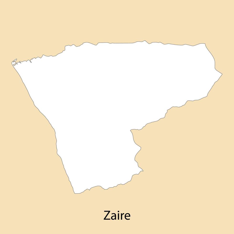 High Quality map of Zaire is a region of Angola vector