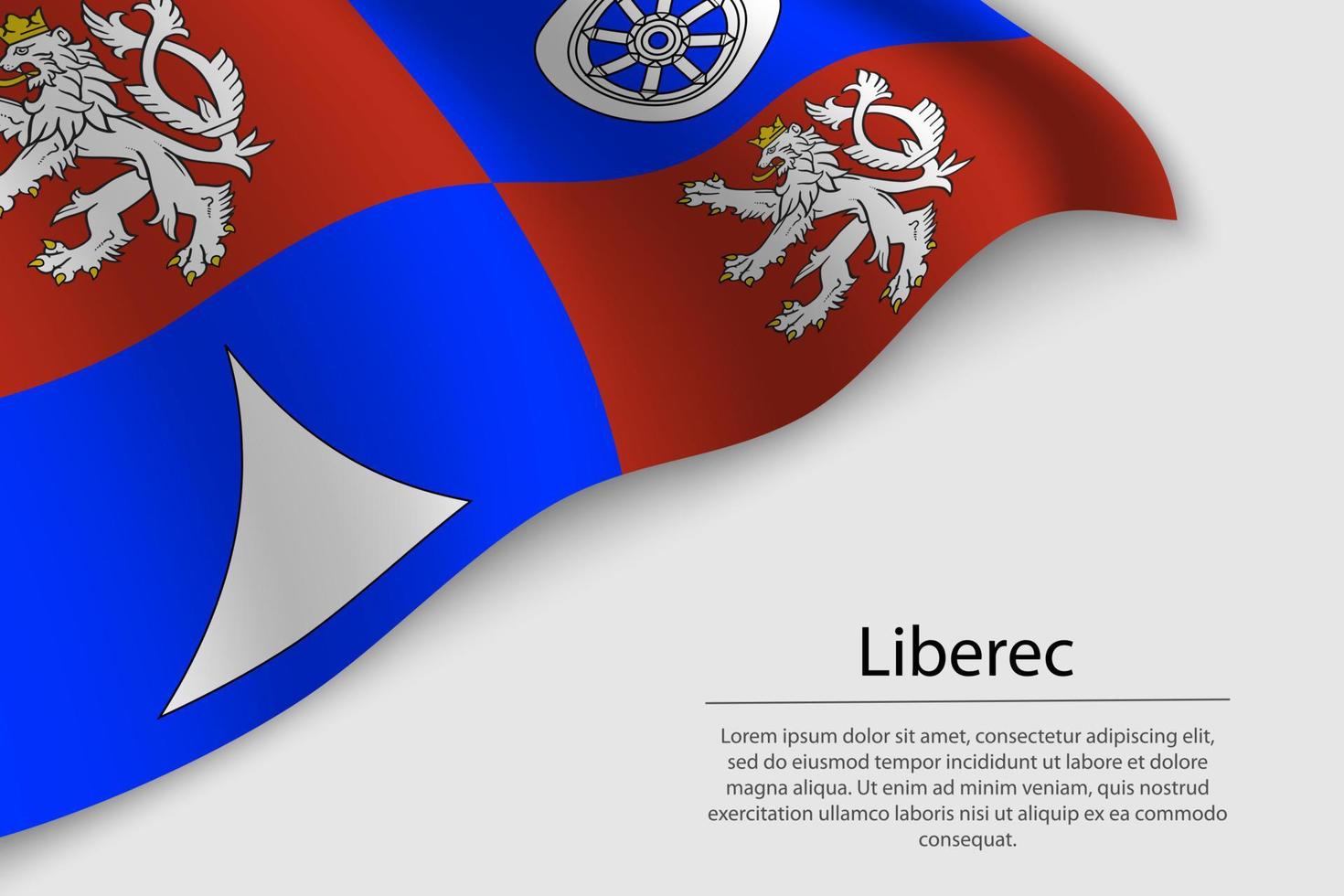 Wave flag of Liberec is a state of Czech republic. vector