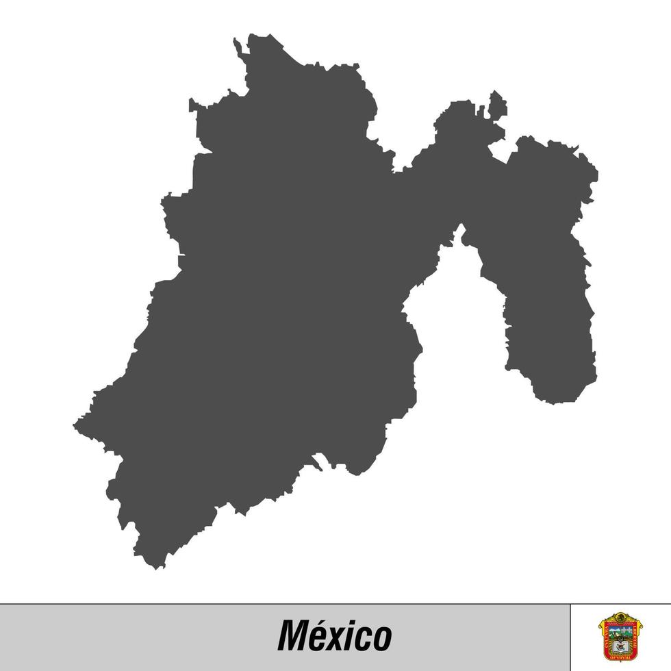 High quality map with flag state of Mexico vector