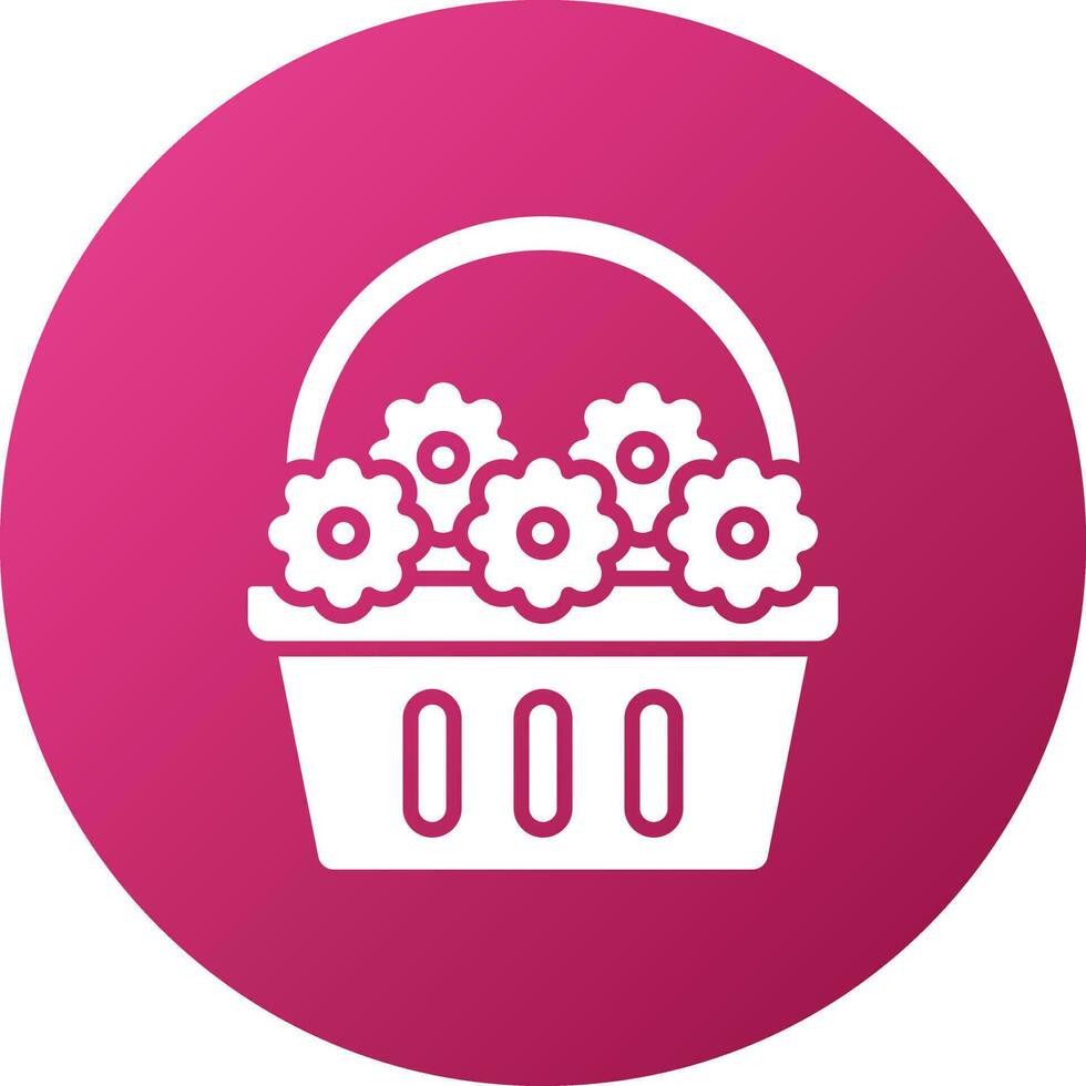 Flower Basket Icon Style vector