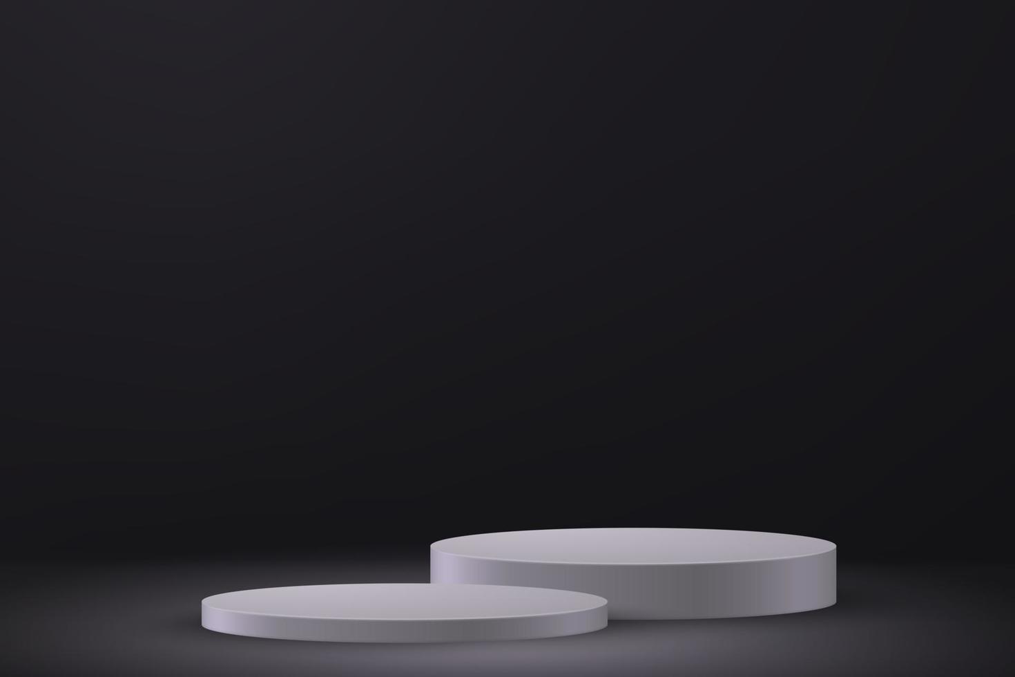 3d realistic podium or pedestal on black background. vector