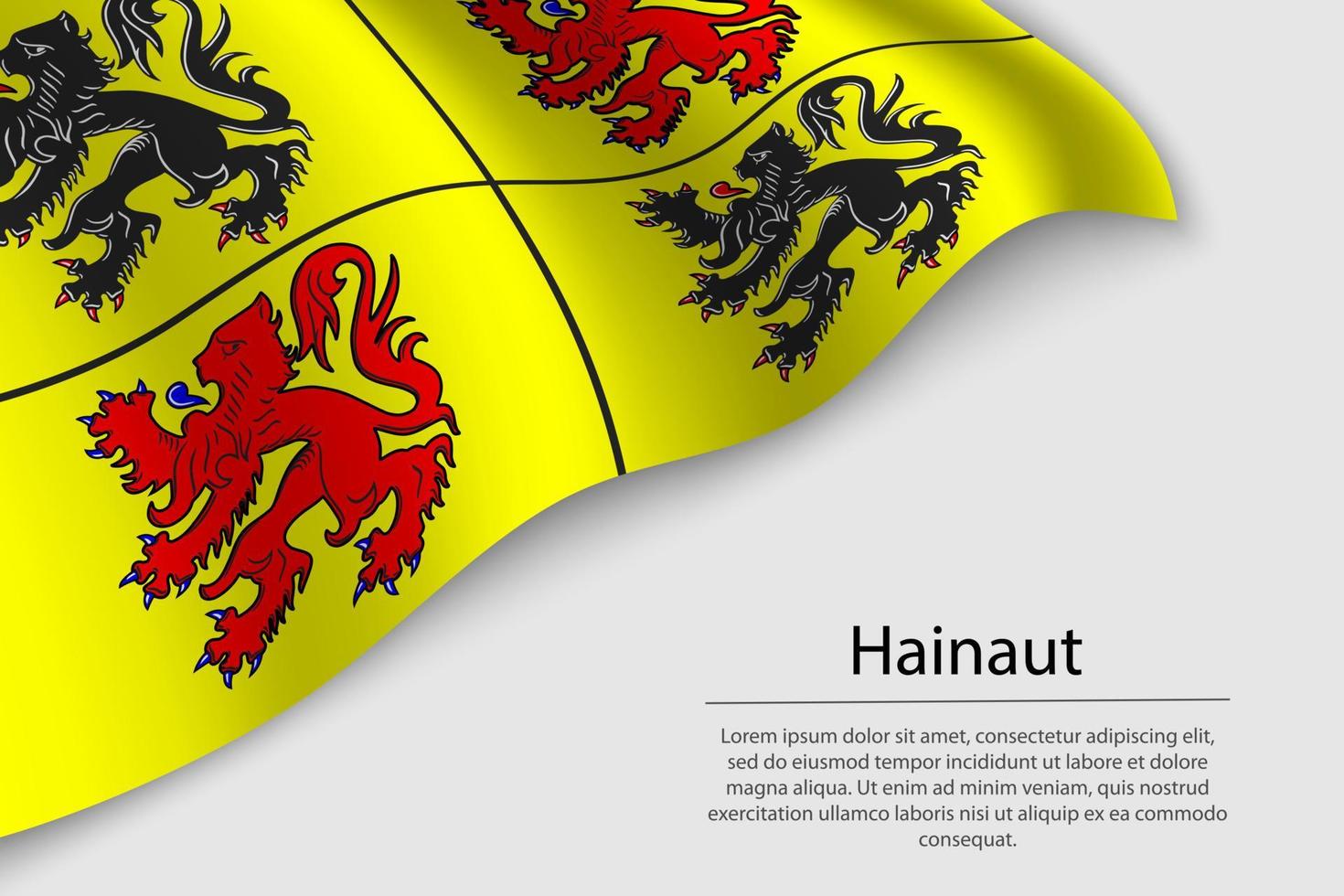 Wave flag of Hainaut is a region of Belgium vector