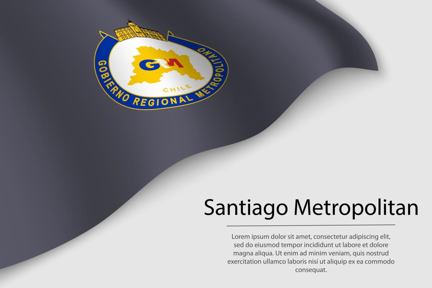 Wave flag of Santiago Metropolitan is a region of Chile vector