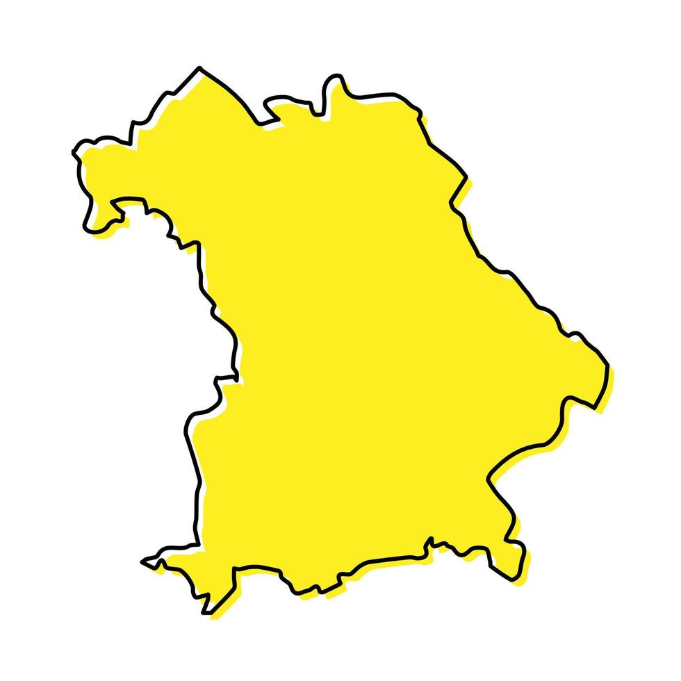 sencillo contorno mapa de Baviera es un estado de Alemania. vector