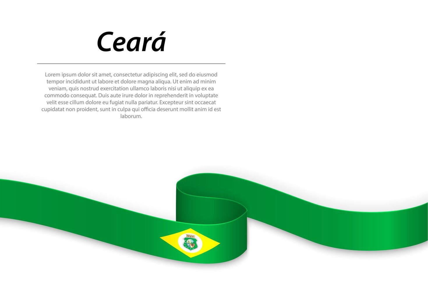 Waving ribbon or banner with flag of Ceara vector