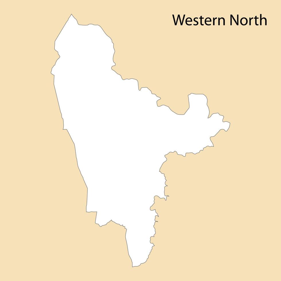 High Quality map of Western North is a region of Ghana vector