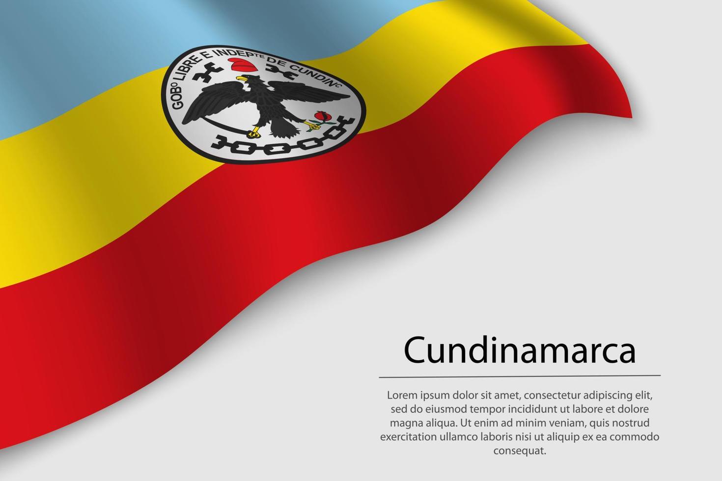 Wave flag of Cundinamarca is a region of Colombia vector