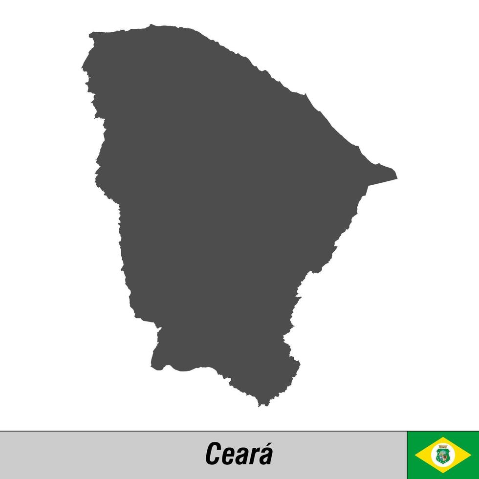 High quality map with flag state of Brazil vector
