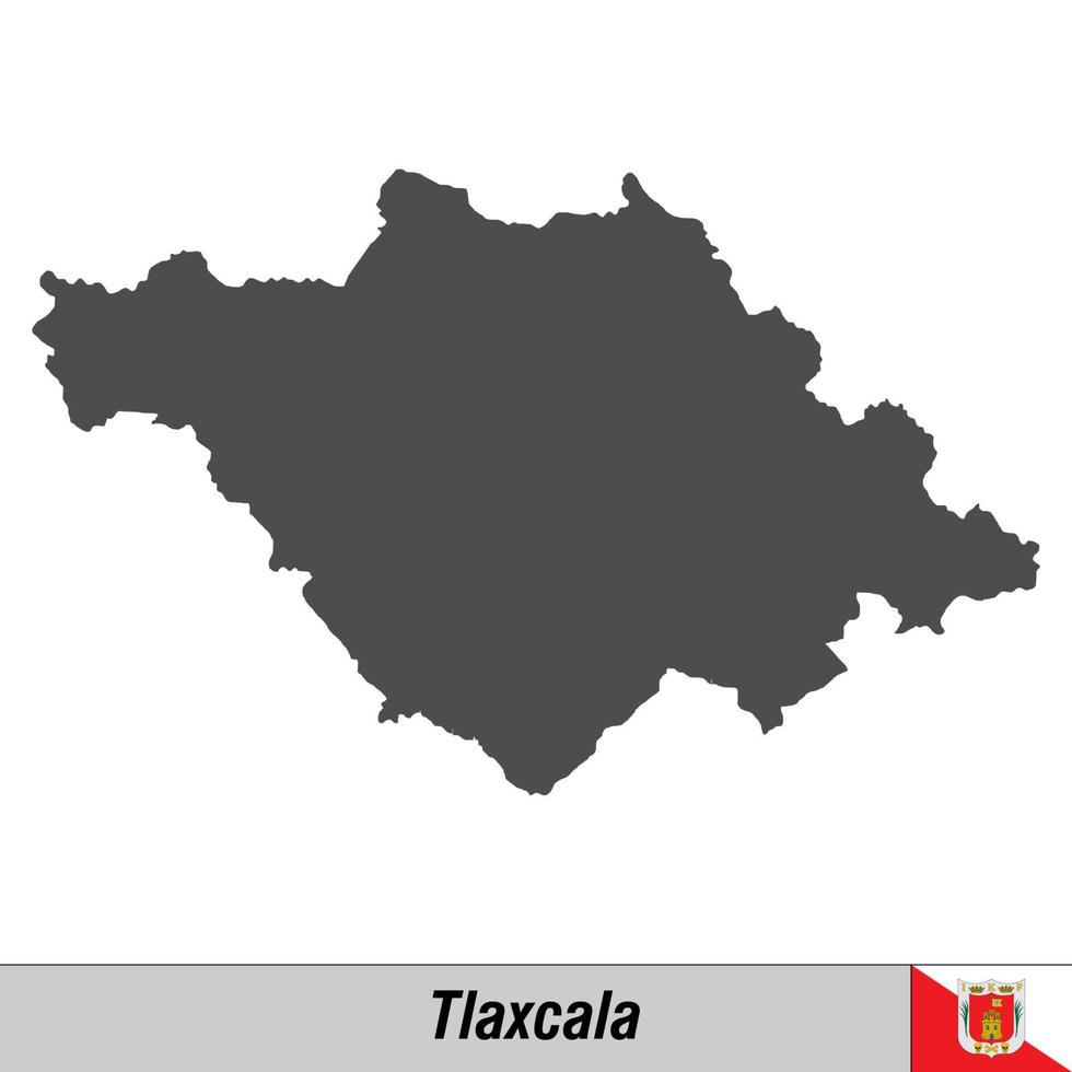 High quality map with flag state of Mexico vector