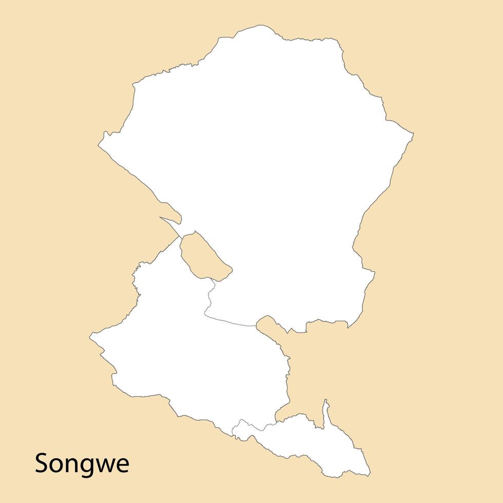 High Quality map of Songwe is a region of Tanzania vector