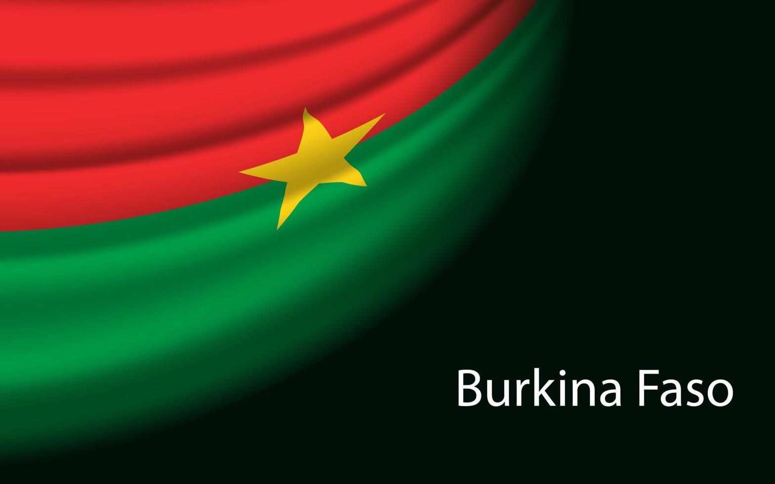 ola bandera de burkina faso en oscuro antecedentes. vector