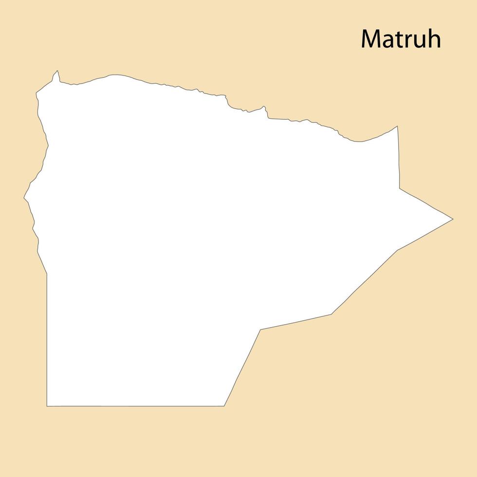 High Quality map of Matruh is a region of Egypt vector