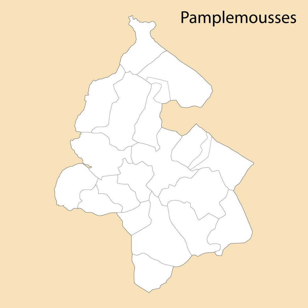 High Quality map of Pamplemousses is a region of Mauritius vector