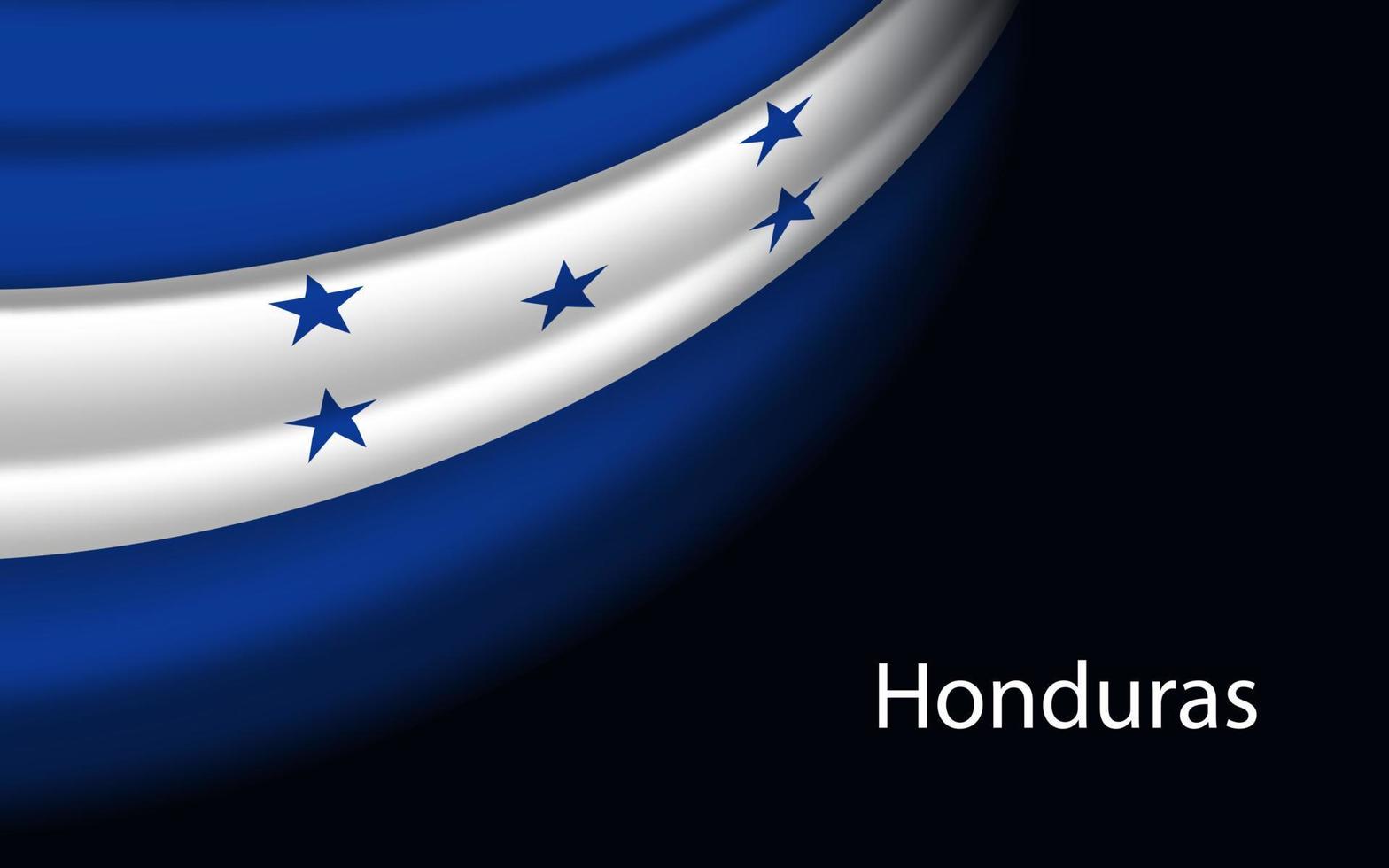 ola bandera de Honduras en oscuro antecedentes. vector