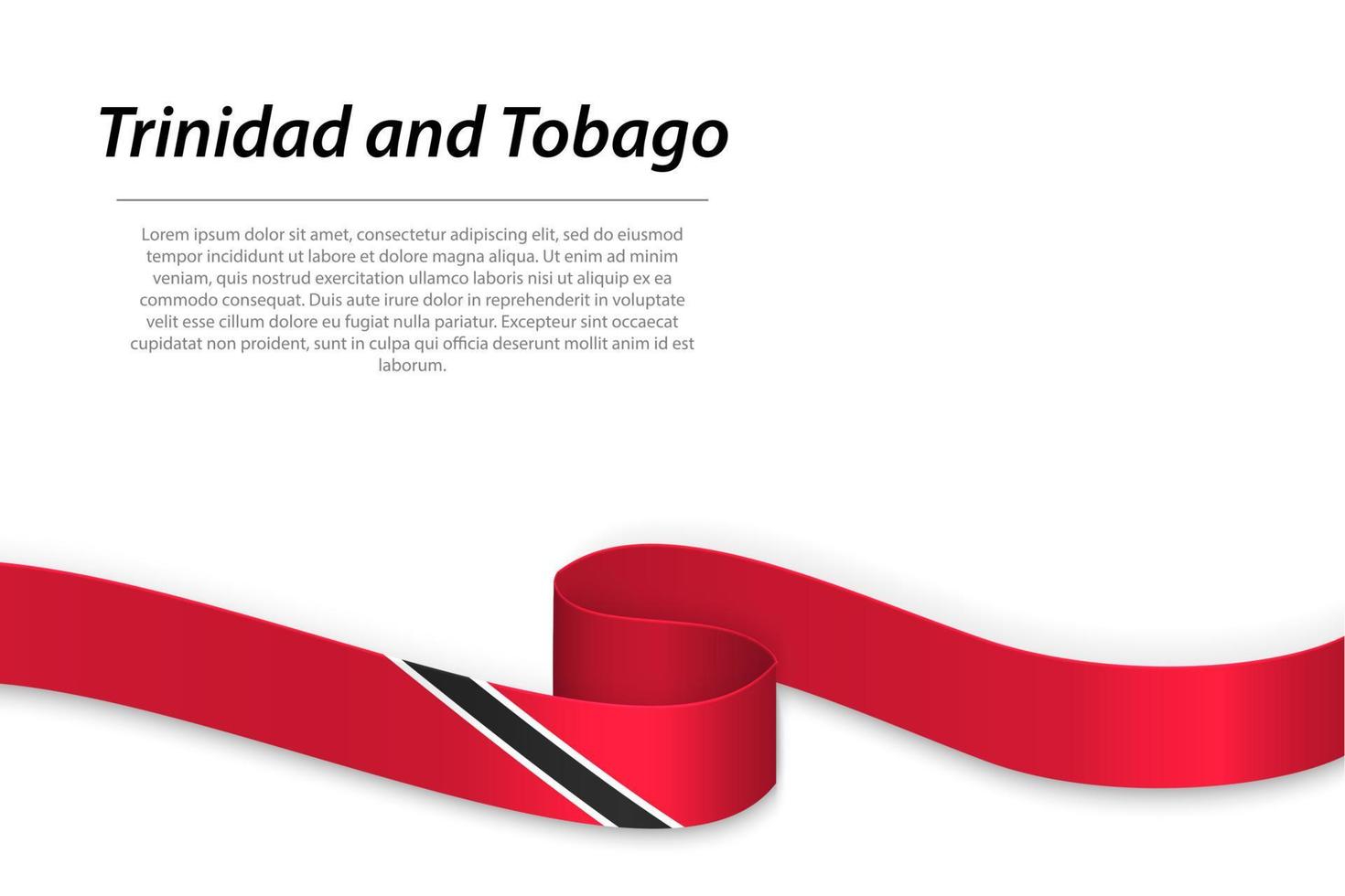 Waving ribbon or banner with flag of Trinidad and Tobago vector
