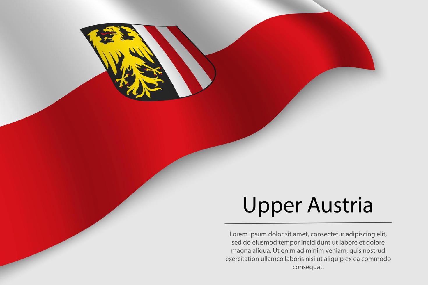 ola bandera de Superior Austria es un estado de Austria vector