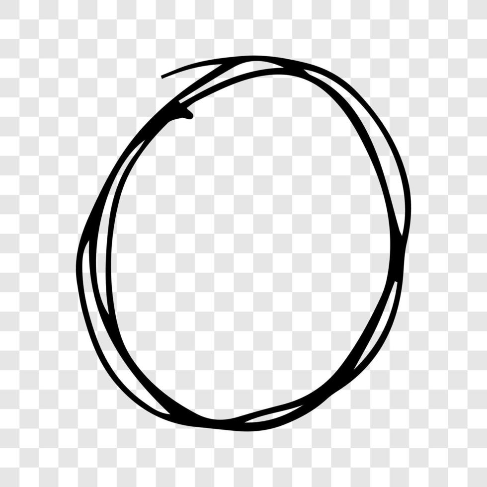 mano dibujado Escribiendo círculo. negro garabatear redondo circular diseño elemento vector