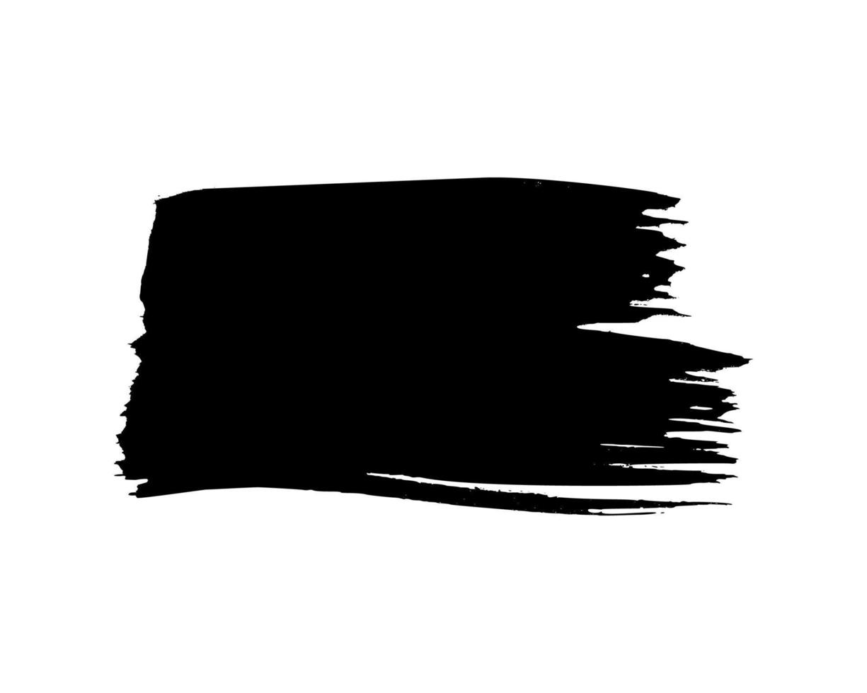 Black brush stroke. Hand drawn ink spot isolated on white background. Vector illustration