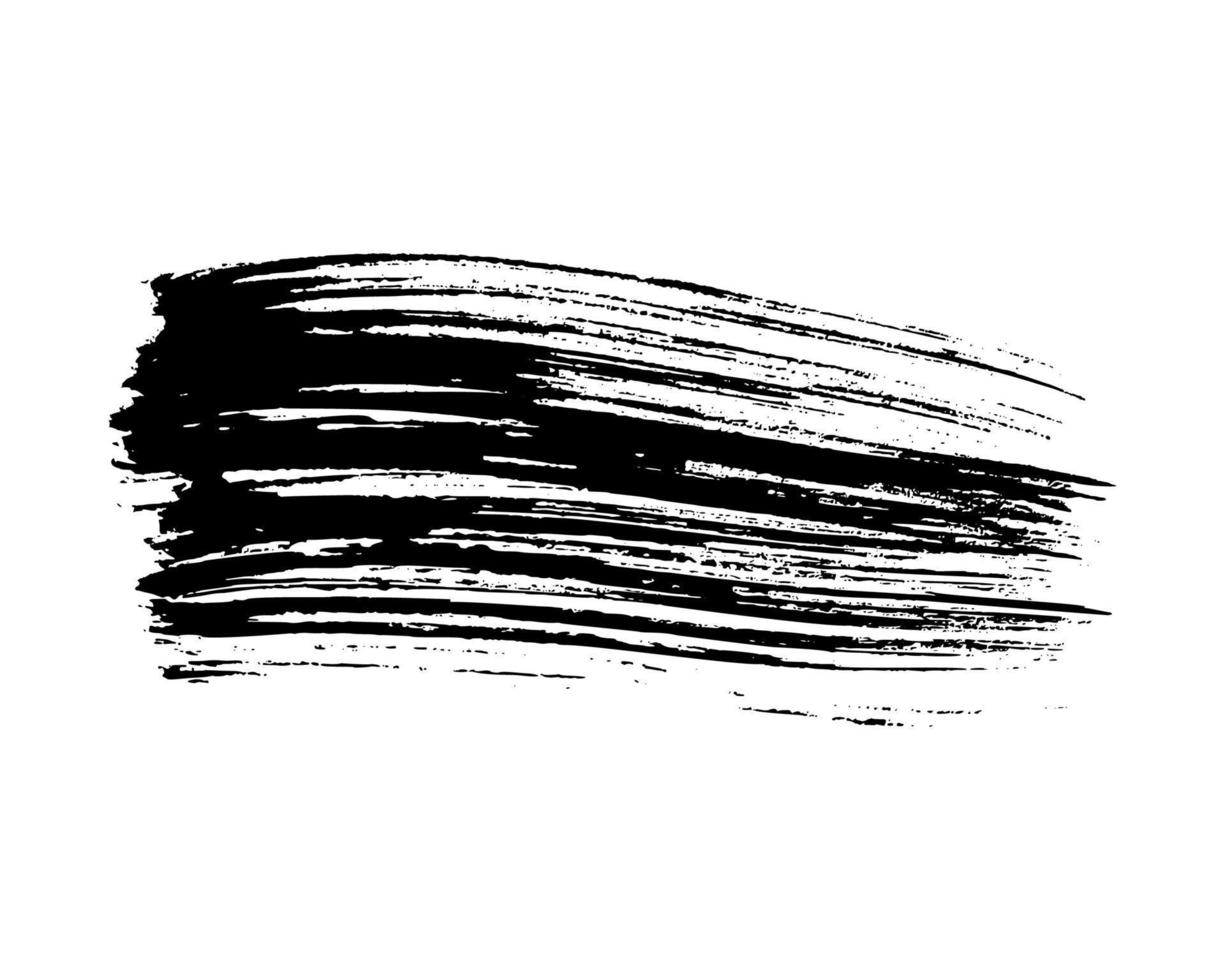 Black brush stroke. Hand drawn ink spot isolated on white background. Vector illustration