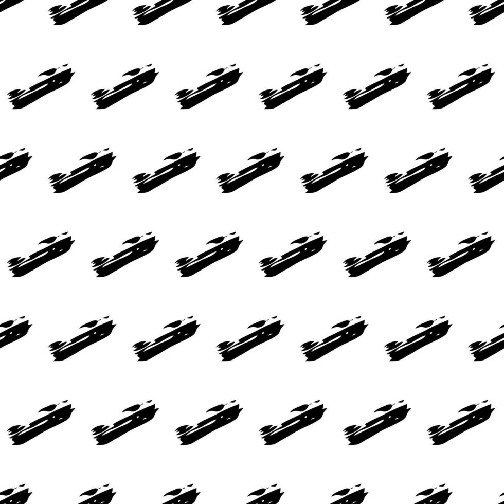Seamless pattern with dark hand drawn scribble smear on white background. Abstract grunge texture. Vector illustration