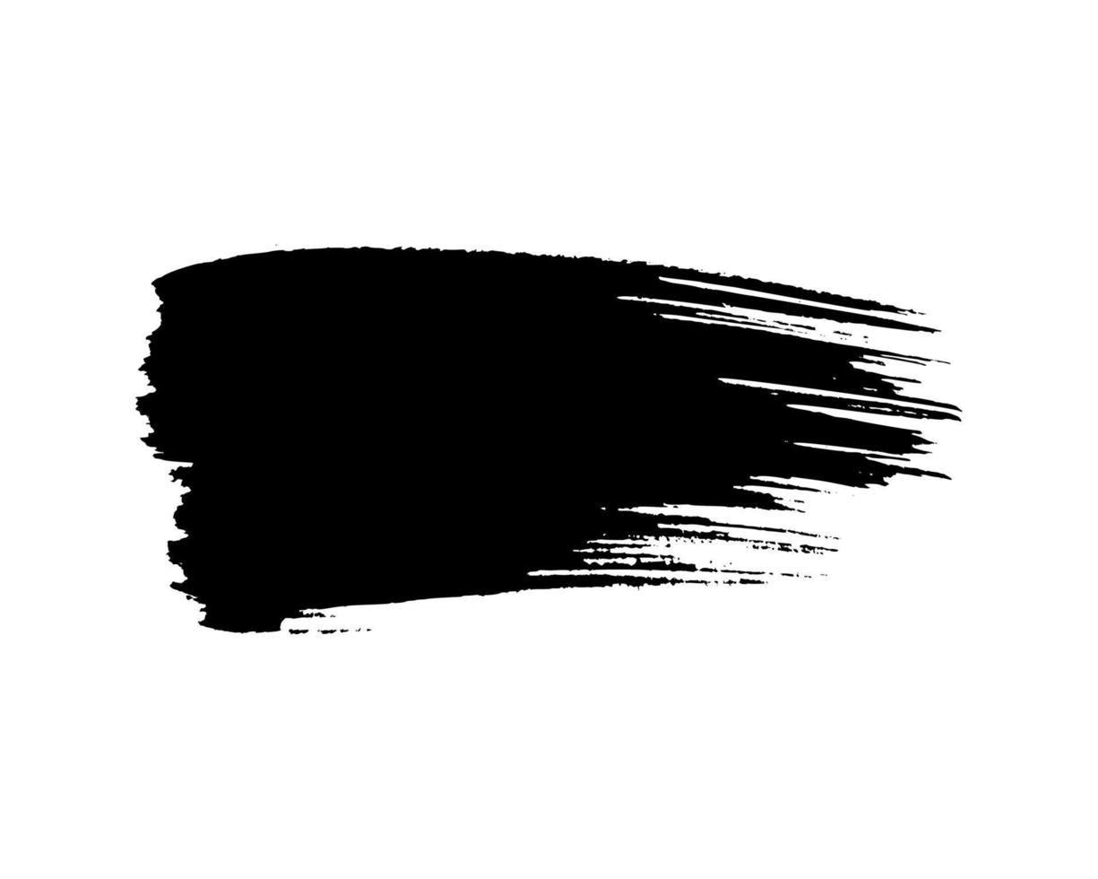 Black brush stroke. Hand drawn ink spot isolated on white background. Vector illustration