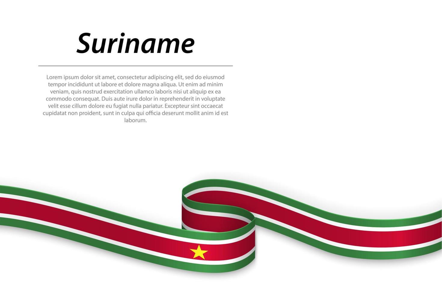 Waving ribbon or banner with flag of Suriname vector