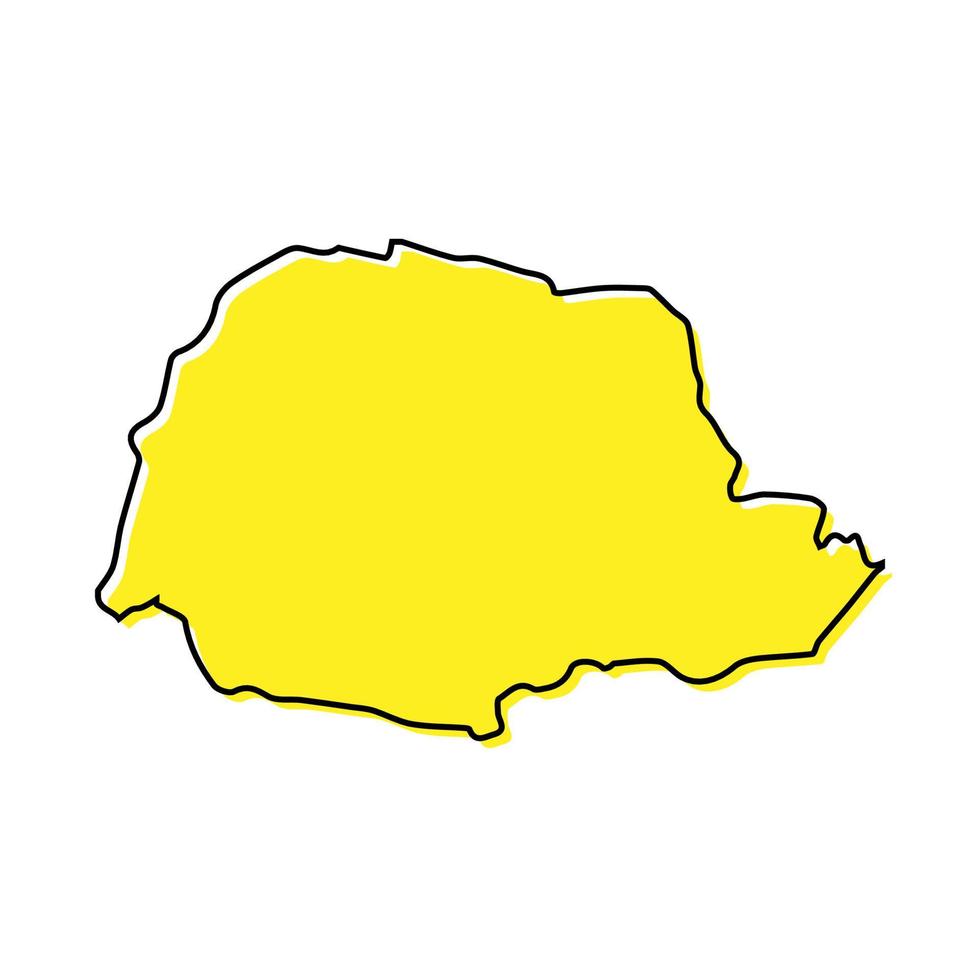 Simple outline map of Parana is a state of Brazil. Stylized line vector