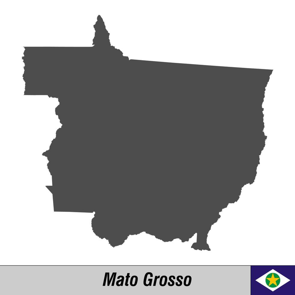 High quality map with flag state of Brazil vector