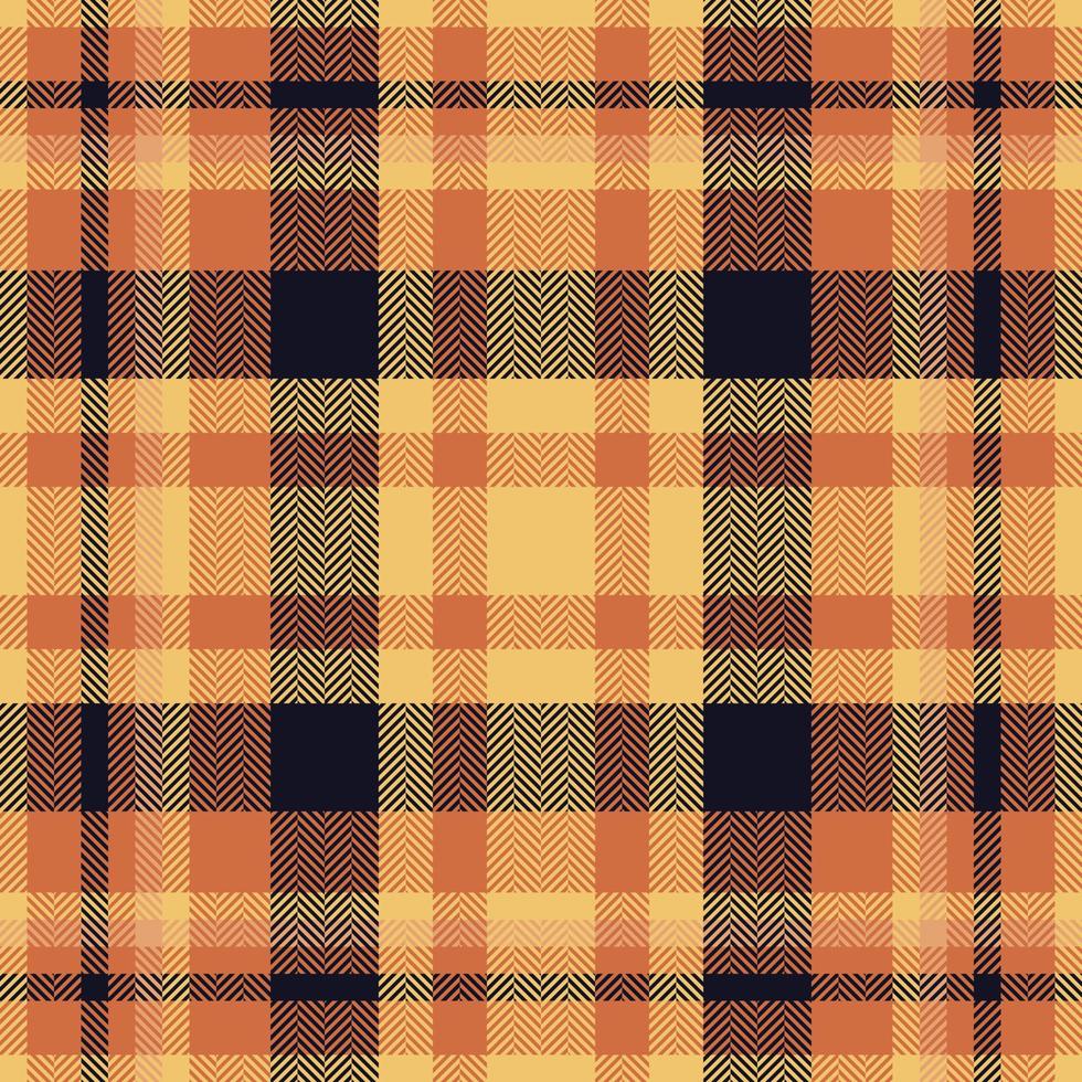 Plaid check pattern in orange and red colors. Seamless fabric texture. Tartan textile print. vector