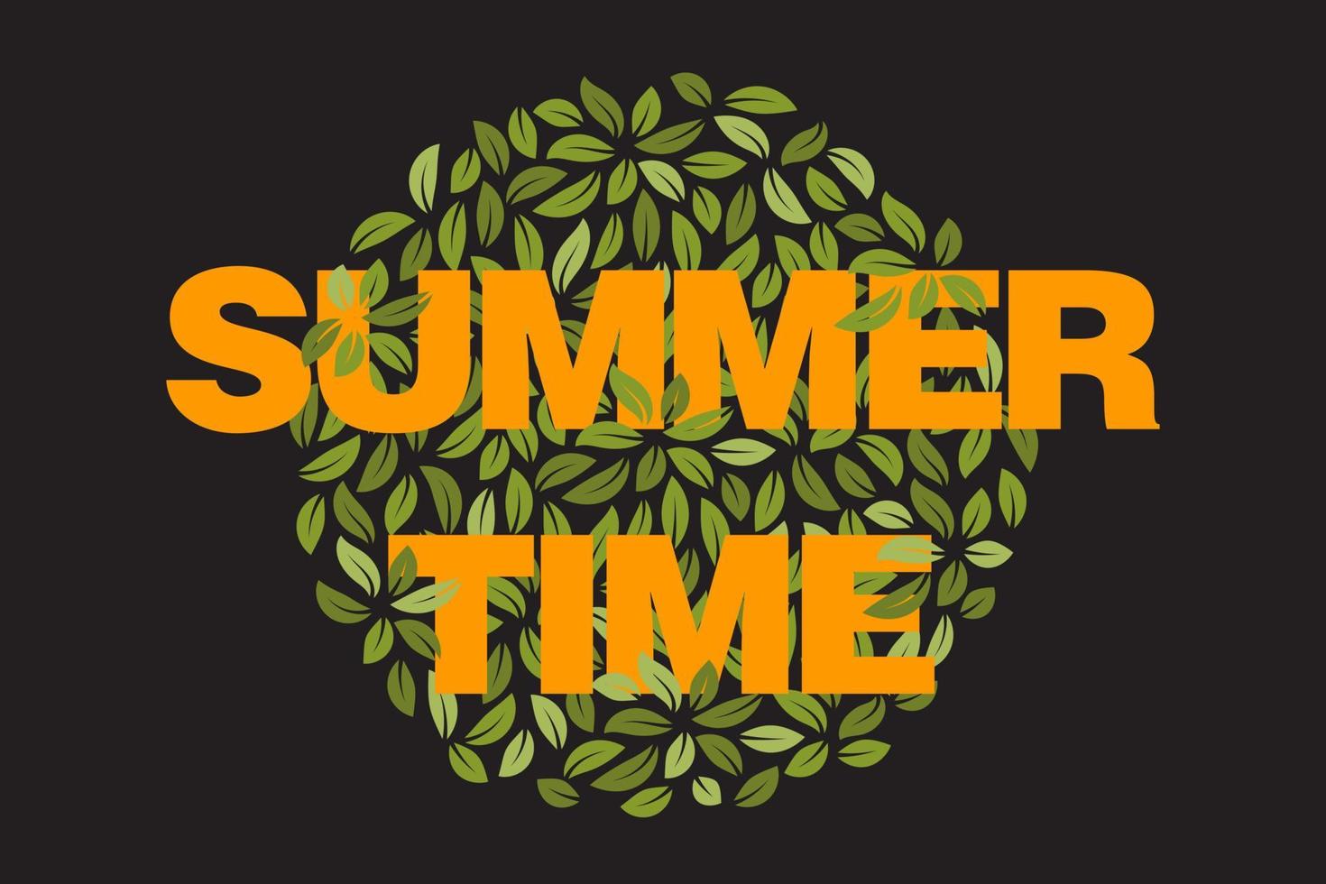 Summer slogan for t shirt with word and leaf. Vacation style print design in vector. vector