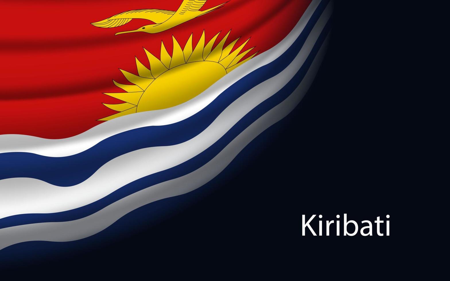 Wave flag of Kiribati on dark background. vector